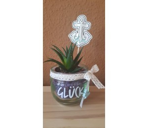 Stickserie ITH - Anker AHOI & MOIN - zum WENDEN plus ANHÄNGER, Appli & STECKER